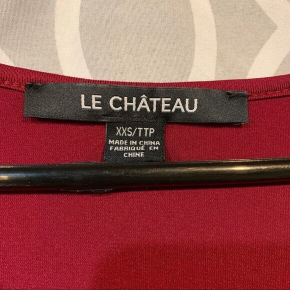 Le Chateau - Burgundy Overlay Lace Dressββ - Picture 3 of 4